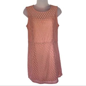 Orange Peach Lace Overlay Summer Dress Wedding